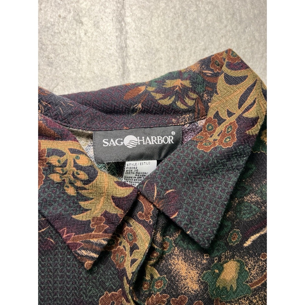 Sag Harbor Womens sz 14 Button up shirt Long sleeve casual Paisley - Picture 8 of 13